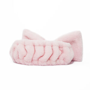 opaska wow z bawełny w kolorze jasnego różu widoczna guma i jej tyl