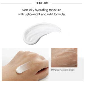 konsystencja kremu snp prep z peptydami i kwasem hialuronowym przedstawiona na białym tle