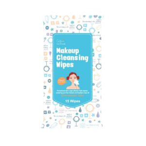 Cettua chusteczki do demakijażu w opakowaniu białym z niebieską naklejką przedstawione na białym tle