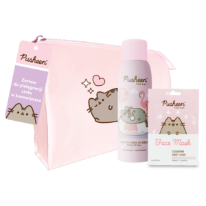 Pusheen zestaw pielęgnacyjny w kosmetyczce do ciała i twarzy pianka 200ml do kapieli maska do twarzy