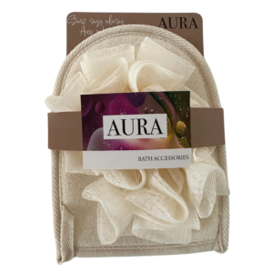 Myjka do kąpieli z gąbką kremową  Aura