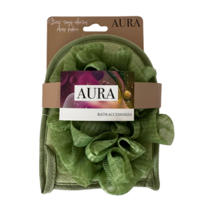 Myjka do kąpieli z gąbką zieloną  Aura
