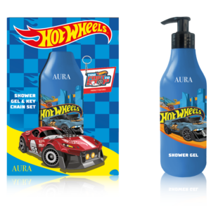 HOT WHEELS  Zestaw Żel pod Prysznic niebieski  + breloczek