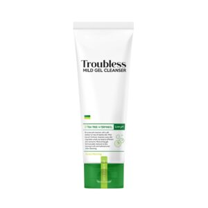 Troubless  Delikatny żel oczyszczający – łagodne oczyszczanie skóry wrażliwej i trądzikowej, bez podrażnień.
