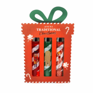 Świąteczny Zestaw do Kąpieli AURA X-MASS w pudełku – żel, płyn, sól