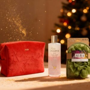 ŚWIĄTECZNY ZESTAW KĄPIELOWY Z KOSMETYCZKĄ ALL AURA