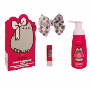 PUSHEEN Zestaw do Pielęgnacji – Pianka Malinowa 300 ml + Pomadka Brzoskwiniowa + Spinka Świąteczny Zestaw Prezentowy XMAS 2025