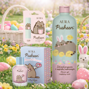 PUSHEEN Zestaw Prezentowy Wielkanocny Perfumy 50ml + Żel 500ml + Pomadka