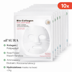 Zestaw 10x BIO Kolagenowa Maska Hydrożelowa Nawilżająca Ujędrniająca all'AURA