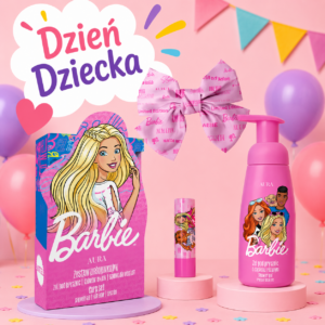 BARBIE ZESTAW DO PIELĘGNACJI CIAŁA I UST & SPINKA Prezent na dzień dziecka