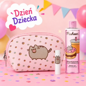PUSHEEN Kosmetyczka Donuts + Żel 200 ml + Pomadka Zestaw Prezent dla Dziewczynki