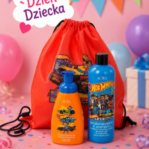 HOT WHEELS Zestaw Prezentowy dla Chłopca Worek + Żel 500 ml + Pianka 200 ml Pomysł na Prezent Dzień Dziecka