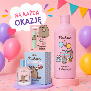 PUSHEEN Zestaw Prezentowy – Perfumy 50 ml, Pomadka, Żel pod Prysznic 500 ml