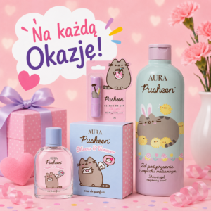 PUSHEEN Zestaw Prezentowy Na każdą Okazje  – Perfumy 50 ml, Pomadka, Żel pod Prysznic 500 ml 